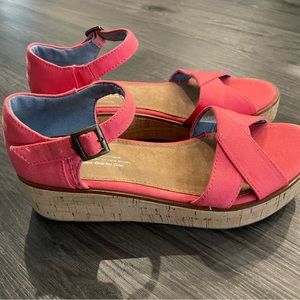 Tom’s Sandals - Poppy Red! Only worn once!